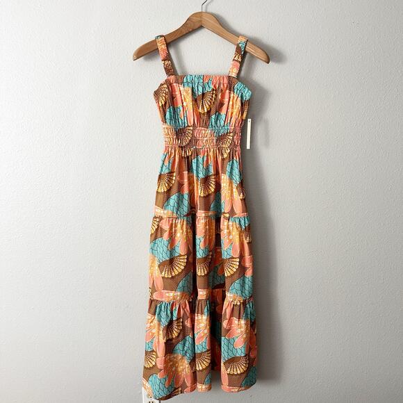 Cleobella Jolene Organic Cotton Smocked Maxi Dress Women's Size XS NEW - Picture 2 of 14